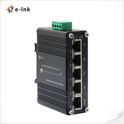 Mini Industrial 5-Port Gigabit Ethernet Switch with 12-48VDC Wide Range Power Input