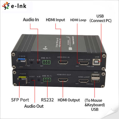 KVM RS232 HDMI Fiber Optic Extender Bidi Stereo Audio