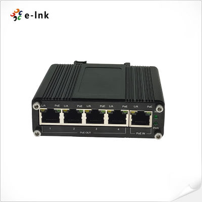 IP40 95W Gigabit PoE Extender 1 Port 802.3bt To 4 Port 802.3af/At 10Gbps