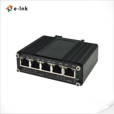 IP40 95W Gigabit PoE Extender 1 Port 802.3bt To 4 Port 802.3af/At 10Gbps