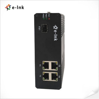 SFP SC 132W Industrial PoE Switch 4 Port 10/100/1000BASE-T DIN Rail