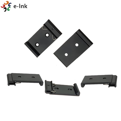 Sandblasting DIN Rail Mount Clip Black Aluminum International Standard 35mm