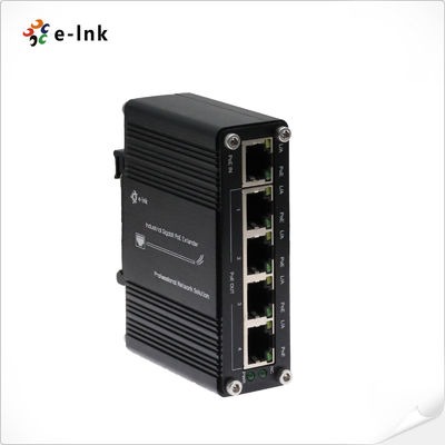 Промышленный 1-портовый PoE+ удлинитель до 4-портового Gigabit, 30 Вт, IP40, для DIN-рейки