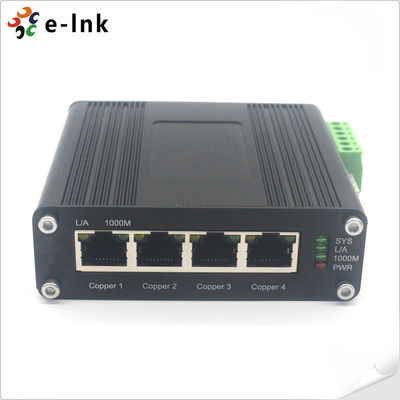 Industrial DIN Rail Gigabit Ethernet Switch 4 Port SFP Fiber от -40°C до 75°C
