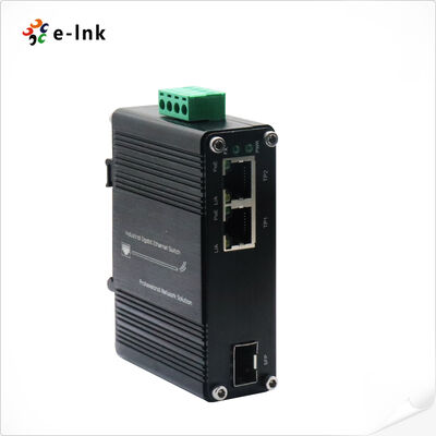 2-портный промышленный преобразователь PoE + СМИ с 10G волокна солнечного напряжения Booster поддерживает 12-48V вход обеспечивает 60W PoE + мощность для требовательных сетей